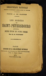 Cover of: Les soire es de Saint-Pe tersbourg