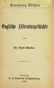 Cover of: Englische Litteraturgeschichte