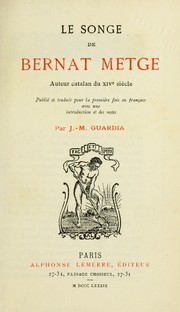Cover of: Le songe de Bernat Metge: auteur catalan du XIVe sie  cle