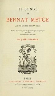 Cover of: Le songe de Bernat Metge by Bernat Metge, Bernat Metge