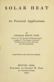 Solar heat by Charles Henry Pope