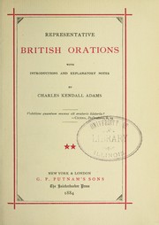 Cover of: Representative British orations: with introductions and explanatory notes