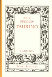 Cover of: XXIV Pregón Taurino de Sevilla [2006]