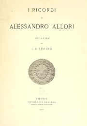 Cover of: I ricordi di Alessandro Allori