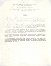 Cover of: Pesticide disposal demonstration project, contract no. 68-01-2961