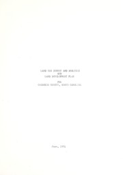 Land use survey and analysis and land development plan for Cherokee County, North Carolina by North Carolina. Division of Community Assistance. Western Field Office