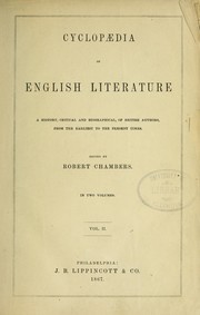 Cover of: Cyclop©Œdia of English literature by Robert Chambers