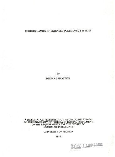 Photodynamics of extended polyatomic systems by Deepak Srivastava