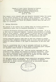 Cover of: Summary of major points discussed at Carrier Coordination Meeting ... held at Washington, D.C., April 14, 1954