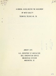 Cover of: A general guideline for the assessment of water quality by United States. Soil Conservation Service. Engineering Division.