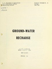 Cover of: Ground-water recharge