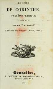 Cover of: Le sie  ge de Corinthe: trage die-lyrique en trois actes