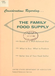 Cover of: Considerations regarding the family food supply