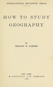 Cover of: How to study geography