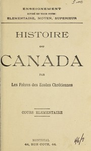 Cover of: Histoire du Canada: cours elementaire
