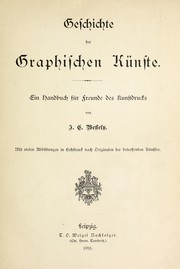 Cover of: Geschichte der graphischen künste.