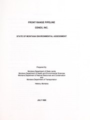 Cover of: Front Range Pipeline, Cenex, Inc: State of Montana environmental assessment