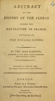 Cover of: Abstract of the history of the Clergy during the Revolution in France...