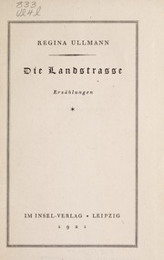 Cover of: Die Landstrasse by Regina Ullmann