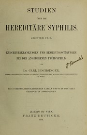 Cover of: Studien ©ơber die heredit©Þre Syphilis by Carl Hochsinger