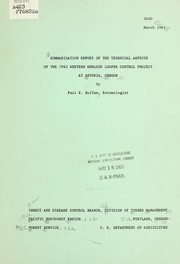 Cover of: Summarization report of the technical aspects of the 1962 western hemlock looper control project at Astoria, Oregon