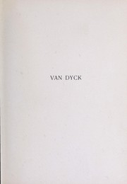 Cover of: Van Dyck by Van Dyck, Anthony Sir