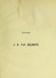 Cover of: Etudes sur J. B. Van Helmont