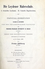 Cover of: Die Leydener Malerschule by Franz Dülberg