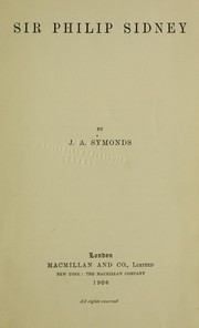 Cover of: Sidney by John Addington Symonds