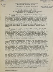 Cover of: The outlook for peanuts in 1956-57: statement presented by George W. Kromer ... at the 34th Annual Agricultural Outlook Conference, Washington, D.C., November 27, 1956