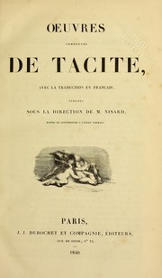 Cover of: Oeuvres complètes de Tacite