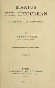 Cover of: Marius, the Epicurean by Walter Pater