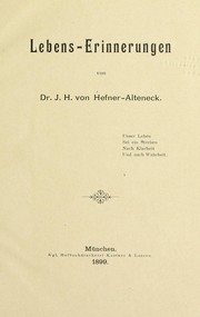 Cover of: Lebens-Erinnerungen