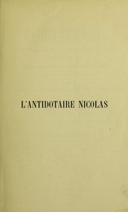 Cover of: L'Antidotaire Nicolas by Nicolaus Salernitanus