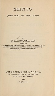 Cover of: Shinto, (the way of the gods) by W. G. Aston