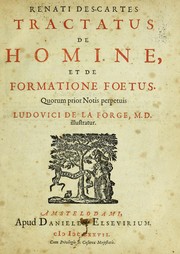 Cover of: Tractatus de homine, et de formatione foetus