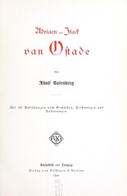 Cover of: Adriaen und Isack van Ostade by Rosenberg, Adolf