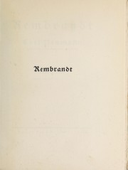 Cover of: Rembrandt by Neumann, Carl