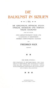 Cover of: Die Baukunst in Sizilien by Friedrich Kick