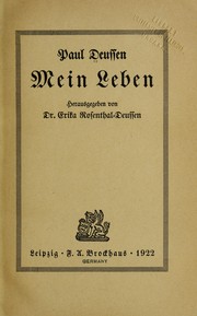 Cover of: Mein leben by Paul Deussen