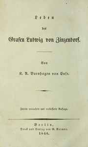 Cover of: Leben des Grafen Ludwig von Zinzendorf