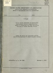 Manual of survey and laboratory methods used by the Division of Golden Nematode Control by United States. Bureau of Entomology and Plant Quarantine. Division of Golden Nematode Control