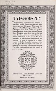 Cover of: Linotype typography: linotype border proofs for use in making lay-outs
