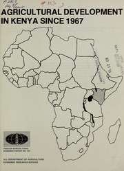 Cover of: Agricultural development in Kenya since 1967