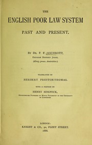 Cover of: The English poor law system, past and present by P. F. Aschrott