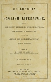 Cover of: Cyclopaedia of English literature by Robert Chambers