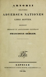Cover of: Arnobii oratoris Adversus nationes libri septem