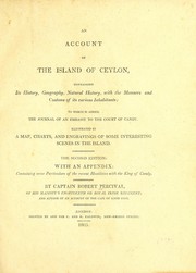 An account of the island of Ceylon by Percival, Robert
