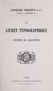 Cover of: Le livret typographique: spécimen de caractères