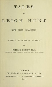 Cover of: Tales by Leigh Hunt: now first collected